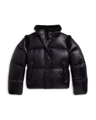 Girls' Teddy Fleece Trim Down Boxy Jacket - Big Kid