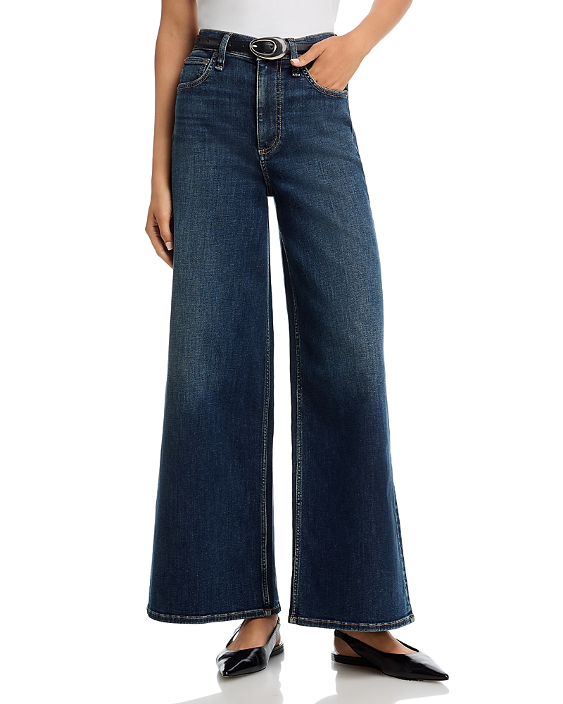 Rag & Bone Flexi Sofie High Rise Wide Leg Jeans In Ness In Blue