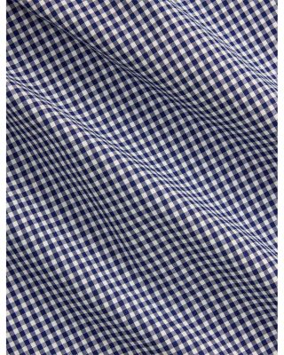 Cotton Stretch Poplin Gingham Check Classic Fit Button Down Shirt