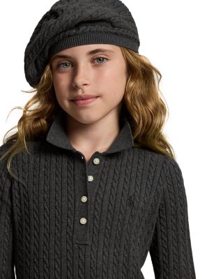Girls' Mini Cable Polo Sweater Dress - Big Kid, Little Kid