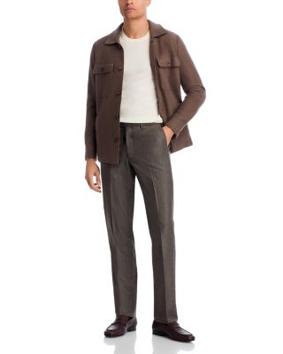 Flannel Flat Front Trousers - Exclusive