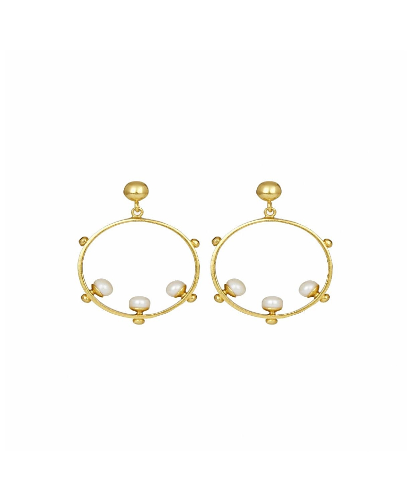 Ottoman Hands Aristea Bead Hoop Earrings
