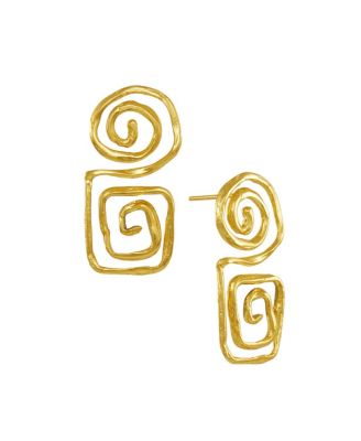 Megara Geometric Spiral Stud Earrings