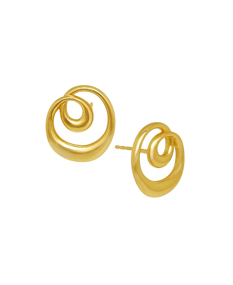 Ottoman Hands Dalia Twist Stud Earrings In Gold