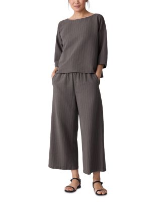 Bateau Neck Three-Quarter Length Top