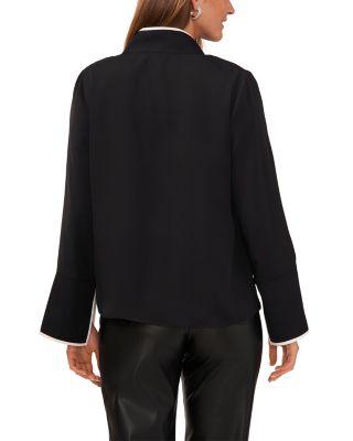 Contrast Trim Tunic Blouse