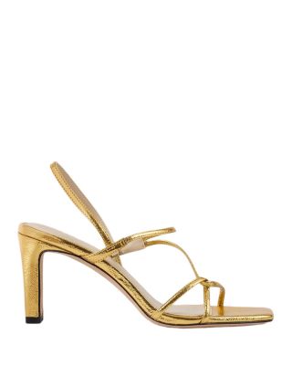 Women's Faye Metallic Square Toe Strappy Slingback Sandals