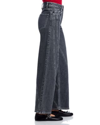 Getty High Rise Twist Seam Jeans in Dark Charcoal
