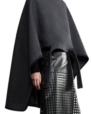 Leather Square Lasercut Midi Skirt