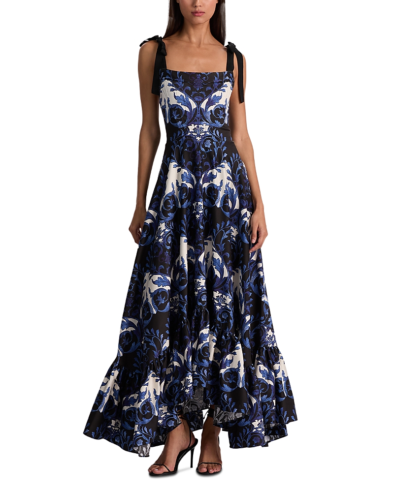 Alice And Olivia Rosalee Tie Strap Bustier Maxi Dress In Multi