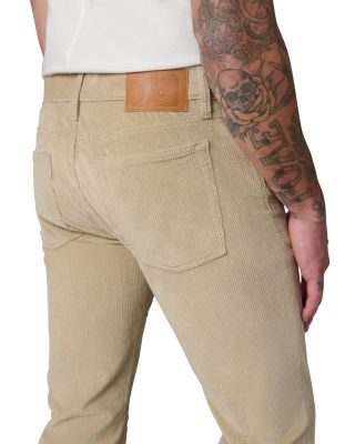 The Brixton Slim Straight Fit Corduroy Pants in Winter Sand Gray