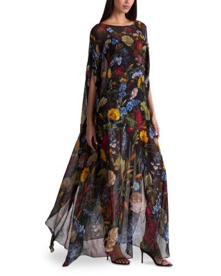 Linn Floral Cape Maxi Dress
