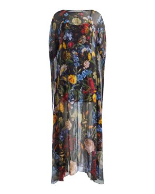 Linn Floral Cape Maxi Dress