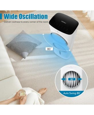  3-in-1 Evaporative Air Cooler with Fan & Humidifier Swamp Fan with 9H Timer Remote