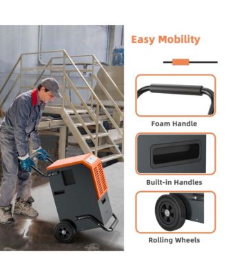  163 PPD Portable Commercial Dehumidifier w/Water Tank&Drainage Pipe for Basement