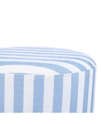 Dex Striped Linen Ottoman