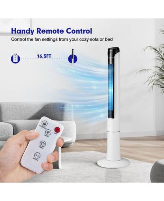48'' Portable 80Â&deg; Oscillating Bladeless Tower Fan with Remote & LED Control
