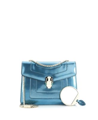  Small Serpenti Forever Square Shoulder Bag Metallic Leather