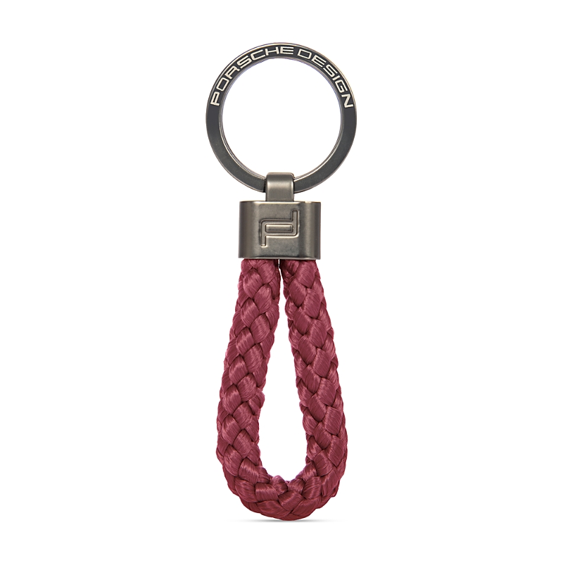 Porsche Design Braided Leather Rope Key Ring In Red