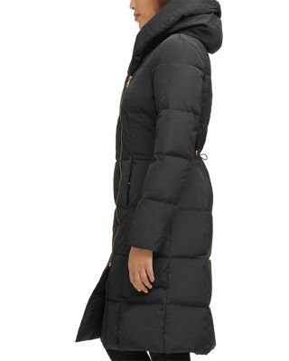 Taffeta Down Zip Front Coat