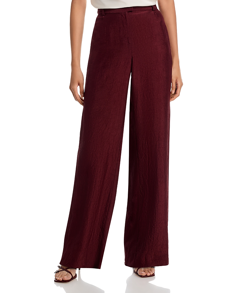 Jason Wu Collection Crinkled Satin Trousers In Burgundy