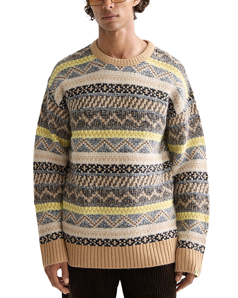 Scotch & Soda Tannin Fair Isle Sweater In Brown