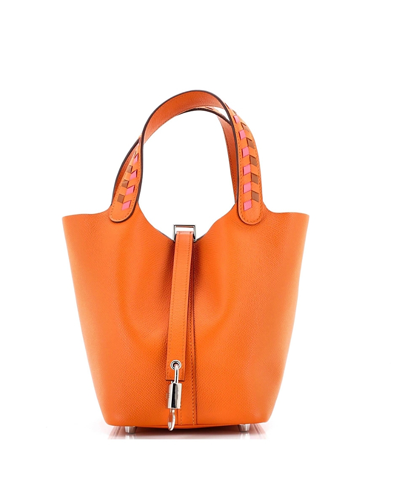 Pre-owned Pre-owned Hermes Hermes Pm Picotin Lock Bag Tressage Epsom