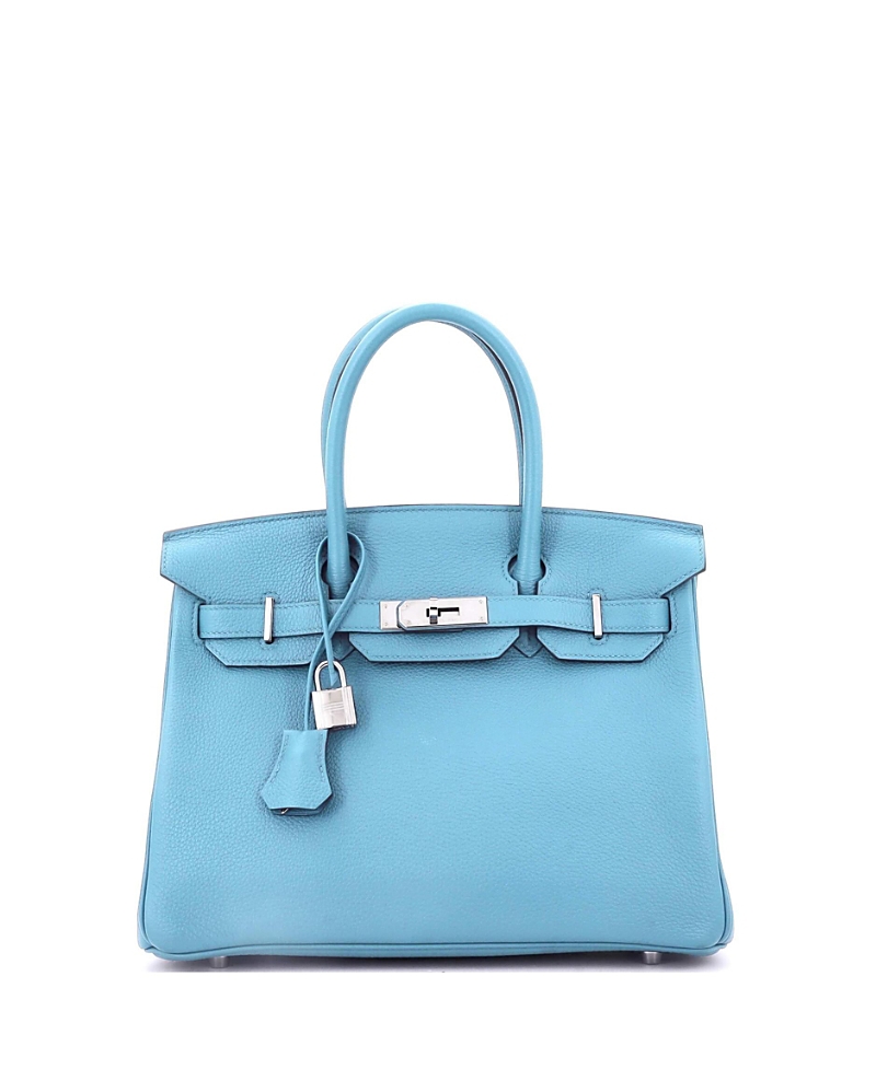 Pre-owned Pre-owned Hermes Hermes Birkin 30 Handbag Blue Togo With Palladium Hardware
