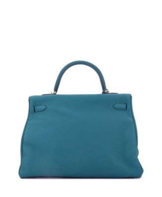 Kelly 35 Handbag Blue Togo with Gold Hardware