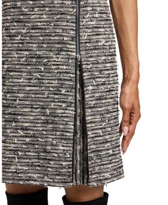 Ida Modern Tweed Shift Dress with Skirt Zipper Detail