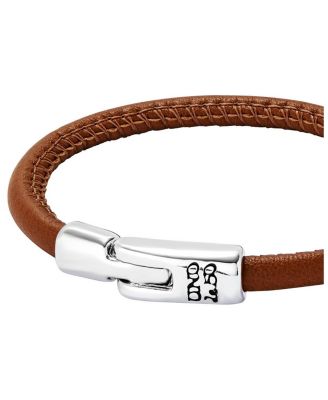  Leather Sterling Plated Bracelet