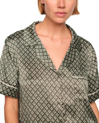 Inez Printed Washable Silk Short Pajama Set