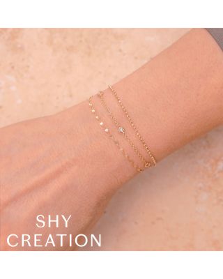 14K Yellow Gold Diamonds by the Yarn Faceted Ball Chain Bracelet, 0.12 tcw