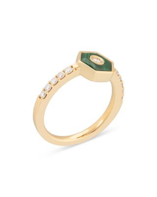 Diamond & Malachite Baia Stackable Ring in 18K Yellow Gold