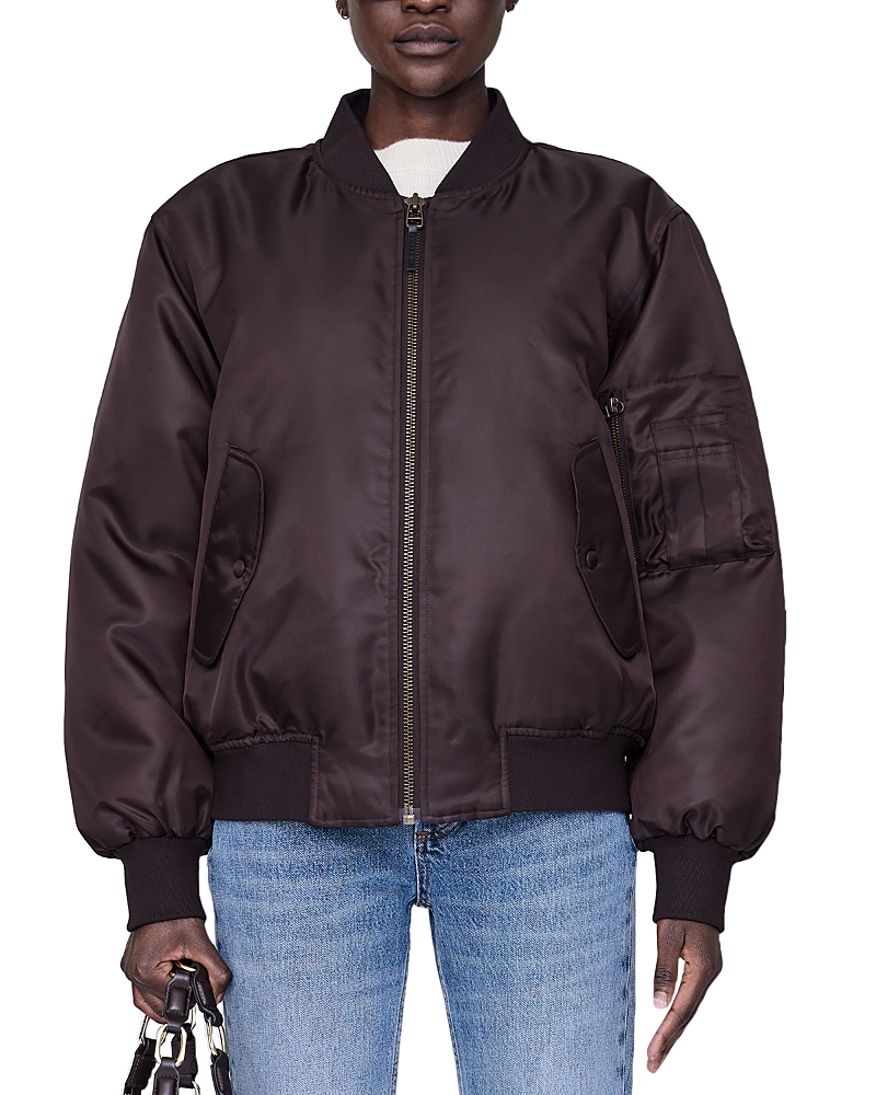 Anine Bing Leon Bomber Jacket In Brown