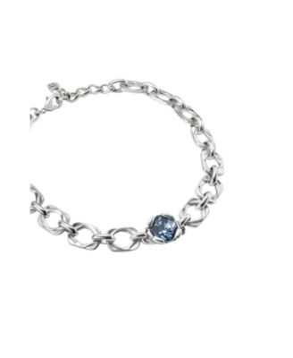  Wide Link Blue Crystal Necklace