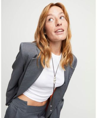  Triple-Bead Leather Necklace