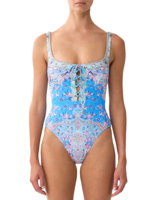 Underwire Square Neck One Piece Swimsuit
