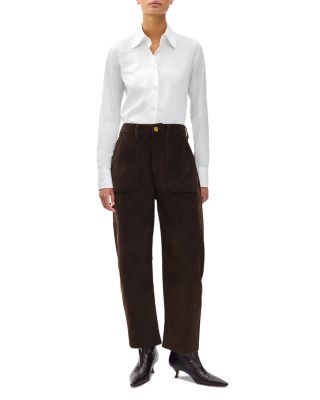 Charlie High Rise Ankle Barrel Jeans in Dark Brown