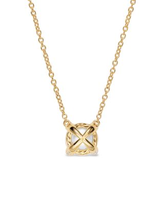 Cultured Freshwater Pearl Classics Necklace in 18K Yellow Gold with Diamonds, 6.5mm