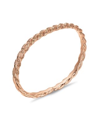 Sculpted Cable Flex Bracelet in 18K Rose Gold with Cognac Diamonds, 5mm
