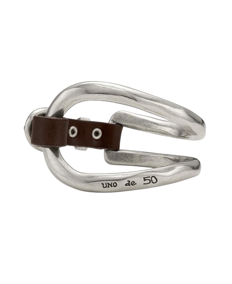 Unode50 Sterling Silver-plated Bracelet With Leather Accessory In Metallic