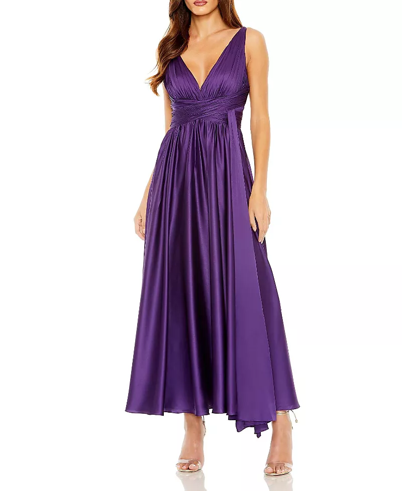 Mac Duggal Ruched Top Women's Halter Gown