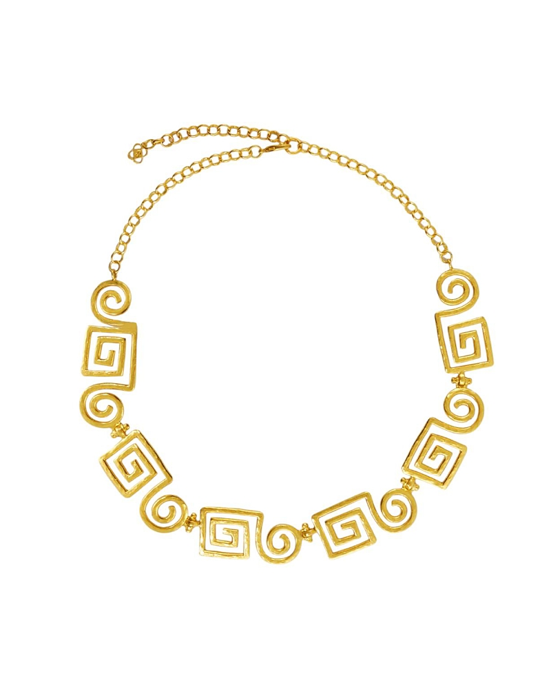 Ottoman Hands Megara Geometric Spiral Necklace In Gold