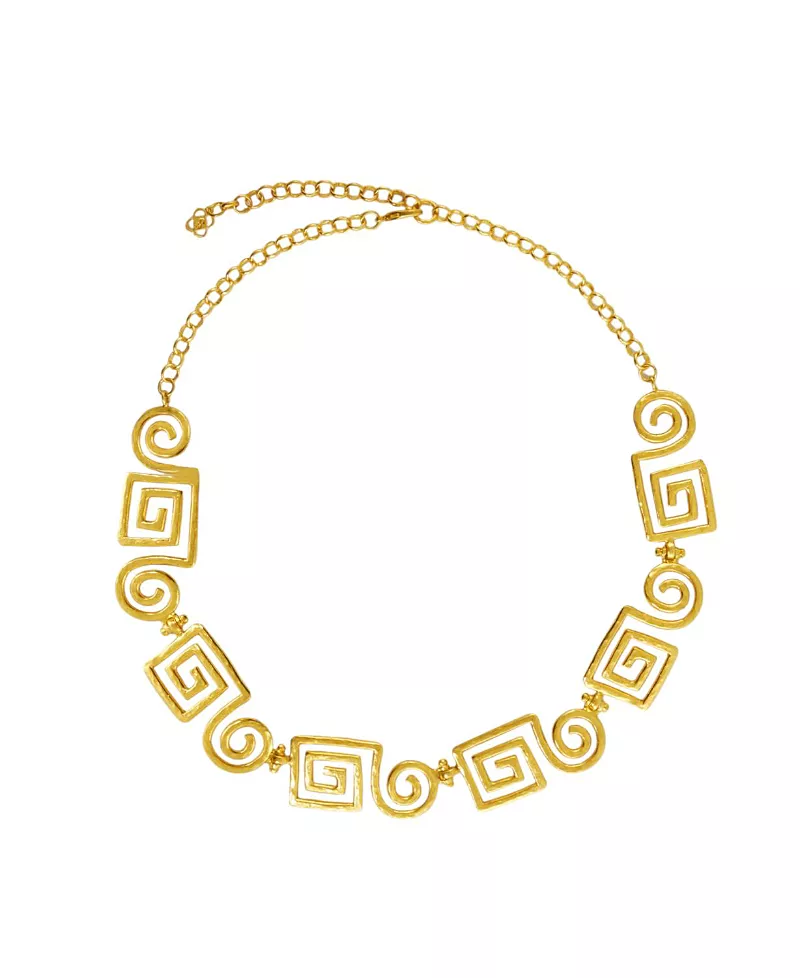 Ottoman Hands Megara Geometric Spiral Necklace