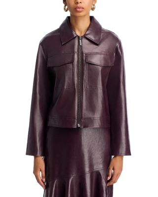 Kayleigh Faux Leather Bomber Jacket 