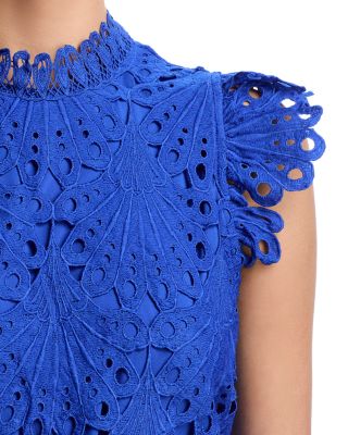 Mock Neck Lace Shift Dress - Exclusive