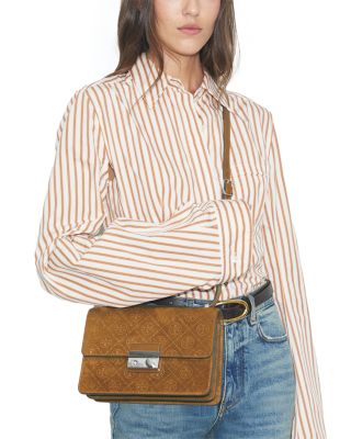 T Monogram Suede Crossbody
