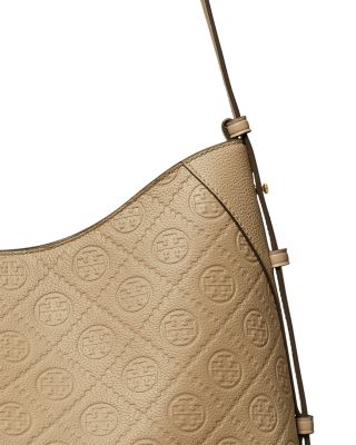 T Monogram Soft Pebble Medium Shoulder Bag