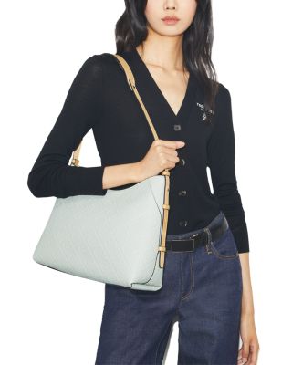 T Monogram Soft Pebble Medium Shoulder Bag